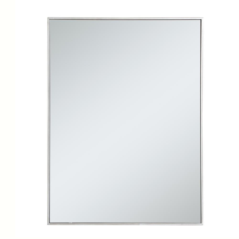Metal frame rectangle mirror 30 inch in Sliver