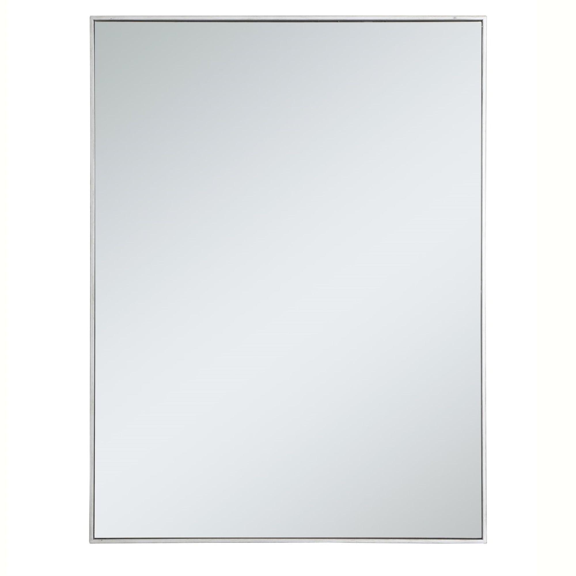 Metal frame rectangle mirror 36 inch in Sliver