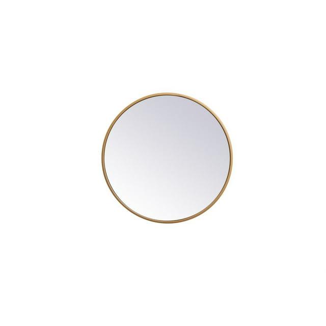 Elegant Lighting Metal frame round mirror 18 inch in Brass