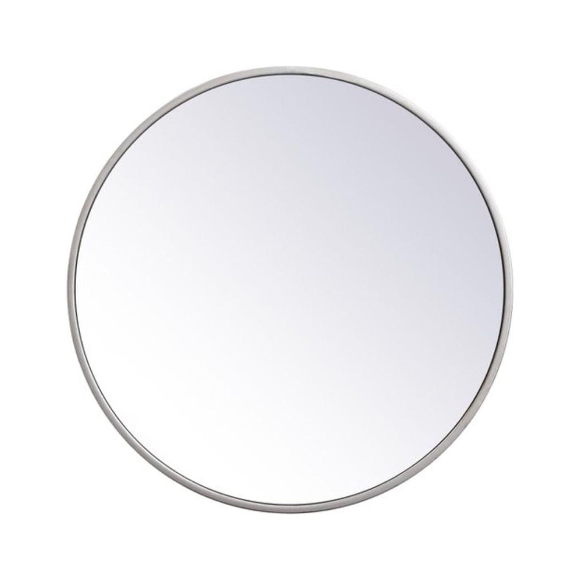 Elegant Lighting Metal frame round mirror 18 inch in Silver