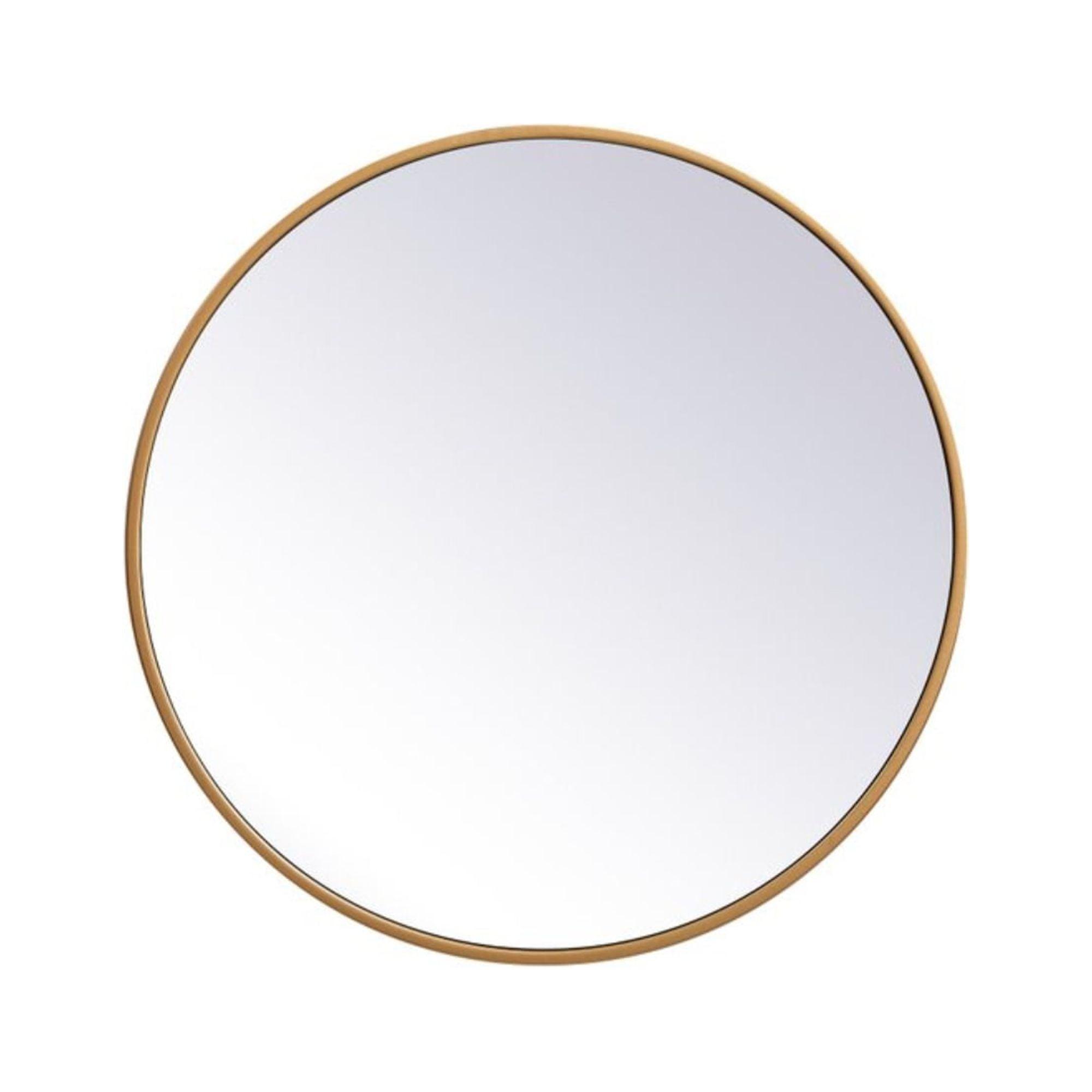 Elegant Lighting Metal frame round mirror 21 inch in Brass