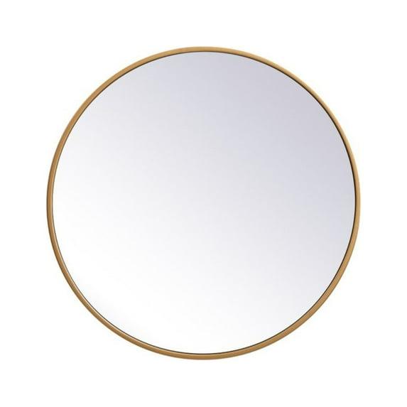 Elegant Lighting Metal frame round mirror 21 inch in Brass