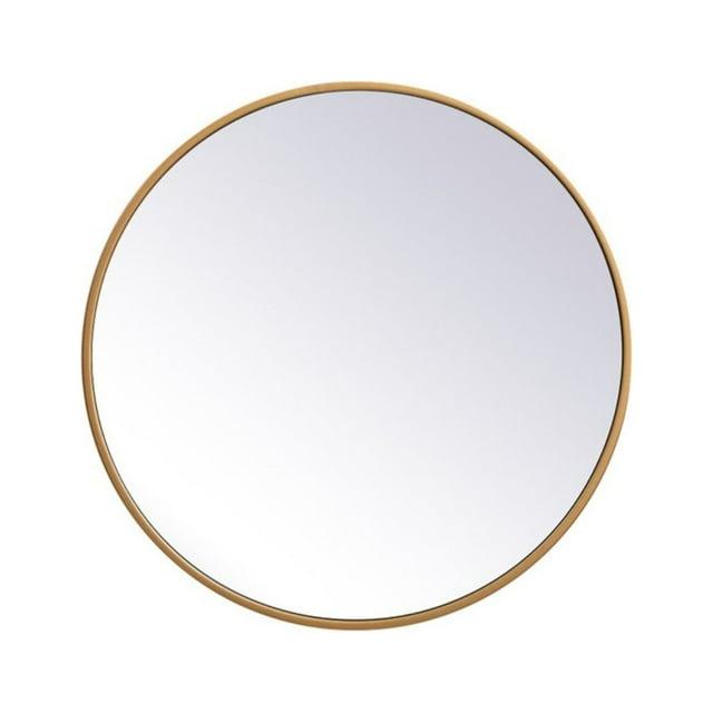Elegant Lighting Metal frame round mirror 21 inch in Brass