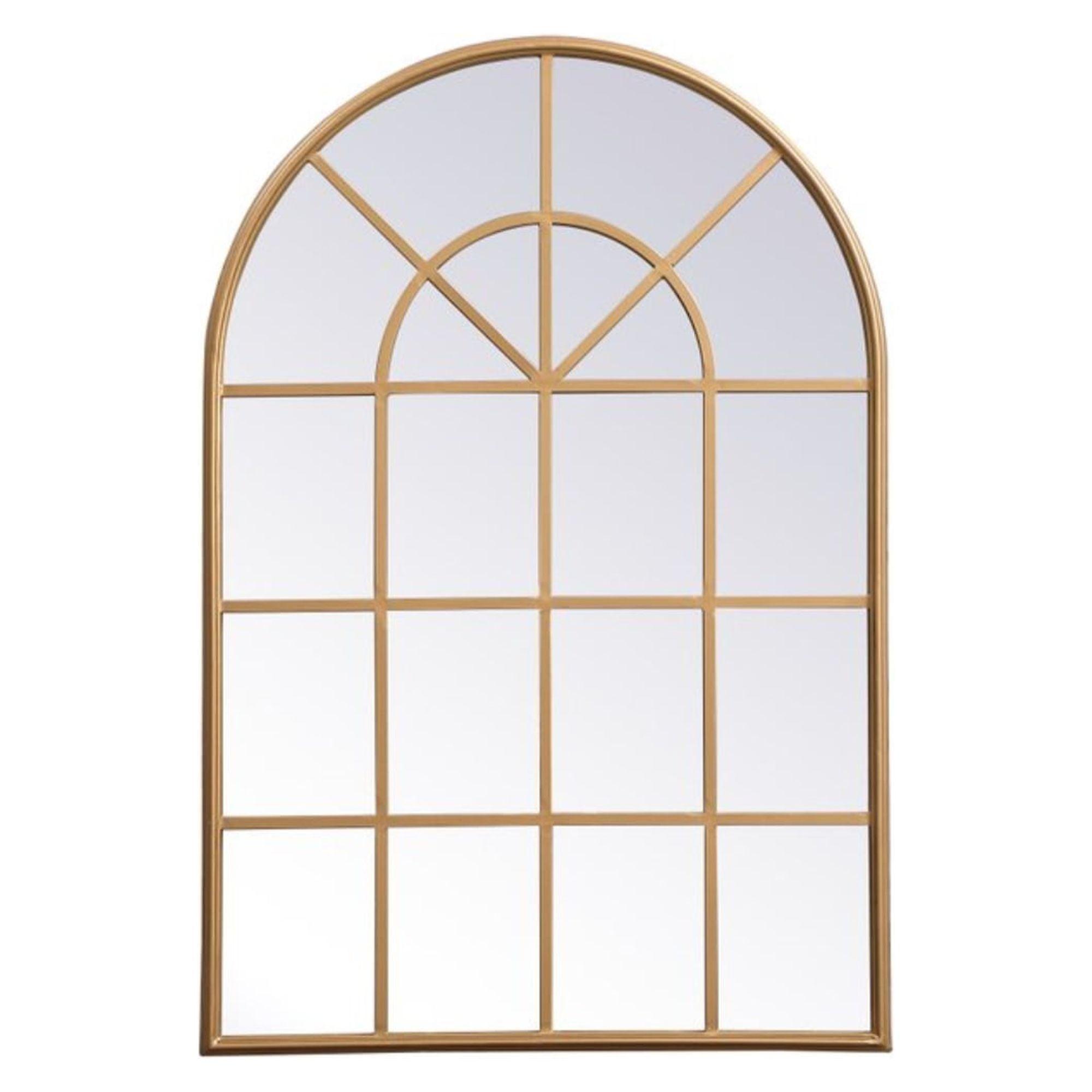 Contemporary Wood Rectangular Mirror in Gold Finish, 28x41.5 Inches