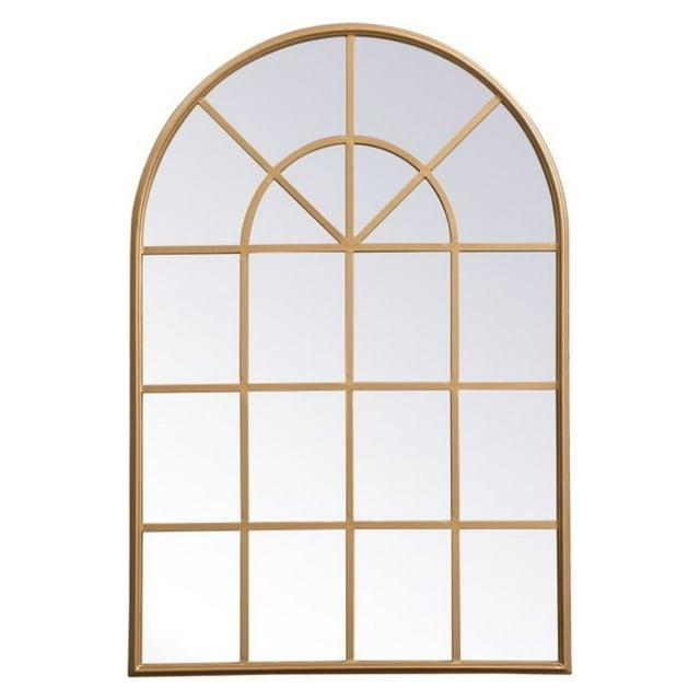 Elegant Lighting Metal windowpane mirror 28 inch in in x 41 inch in in Brass