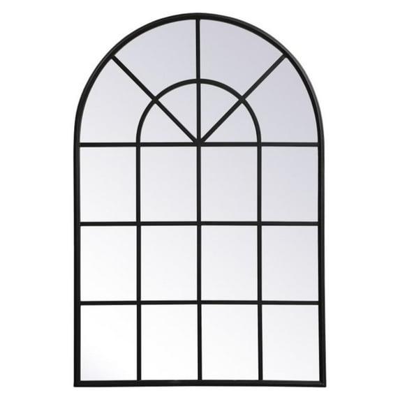 Elegant Lighting Metal windowpane mirror 32 inch in in x 47 inch in in Black
