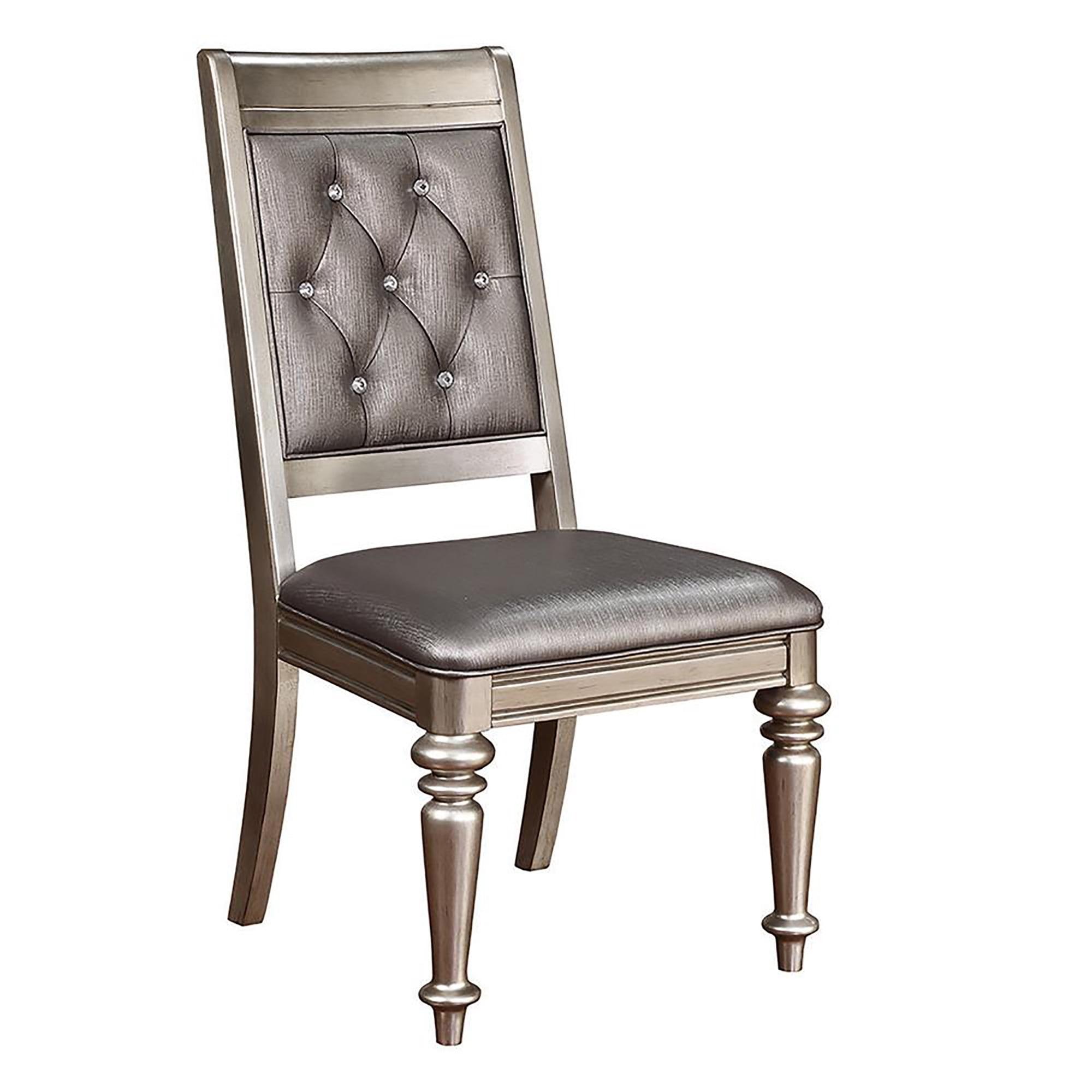Contemporary Gray Faux Leather Upholstered Side Chair