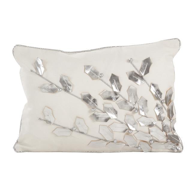 Saro Poinsettia Pillow Collection Floral Cotton Throw Pillow