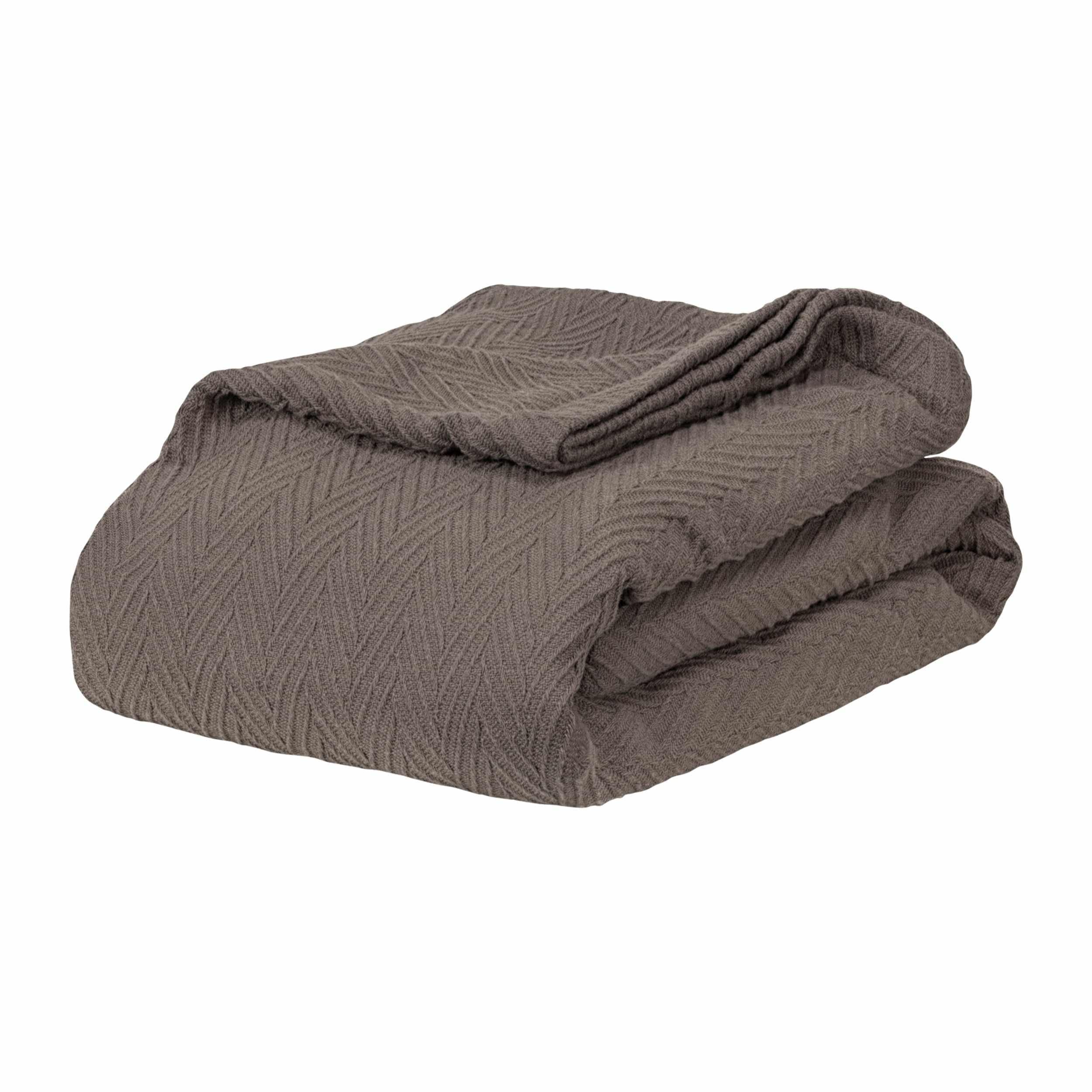 Charcoal Chevron Full/Queen Cotton Thermal Blanket