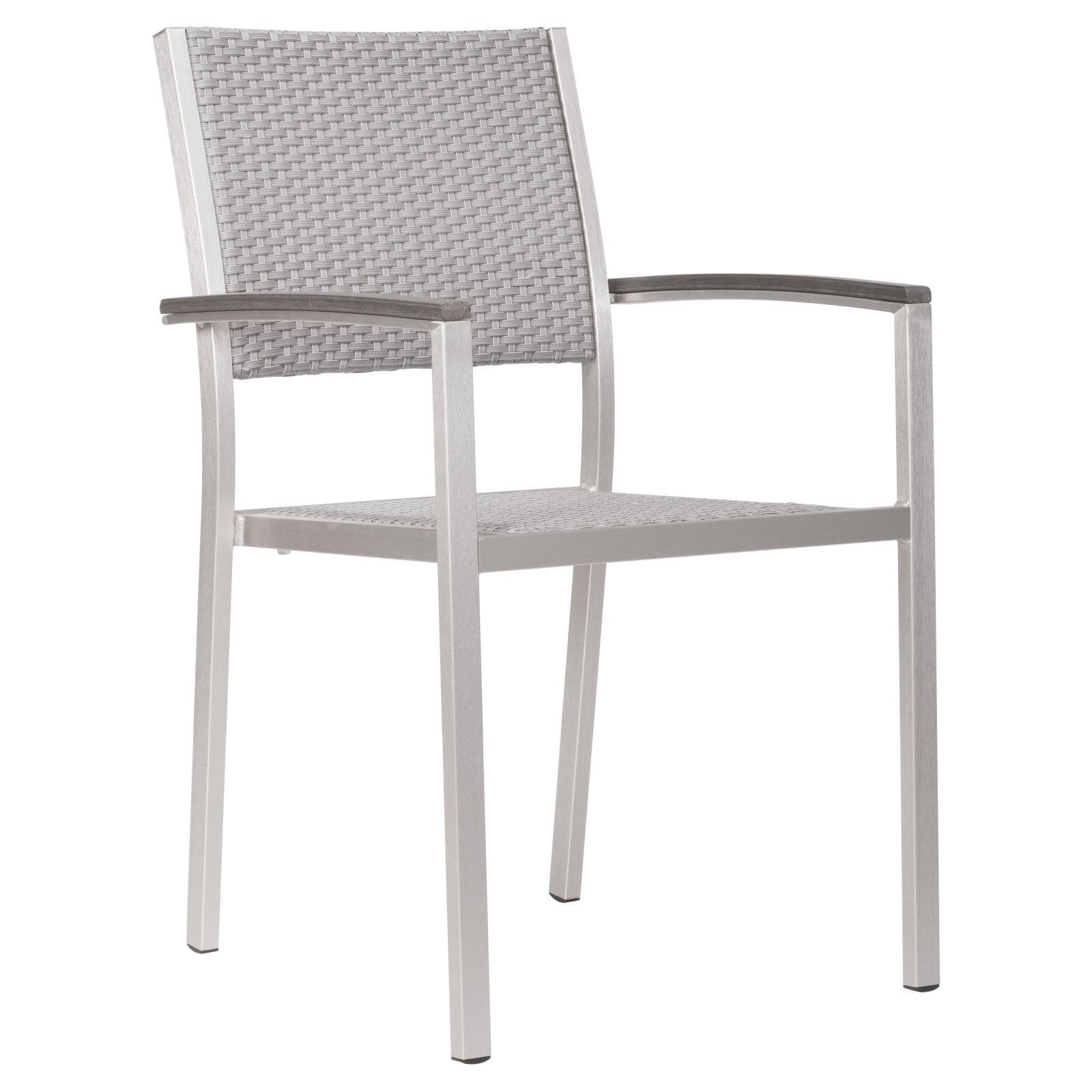 Contemporary Metropolitan Silver Aluminum Arm Chair (Set of 2)