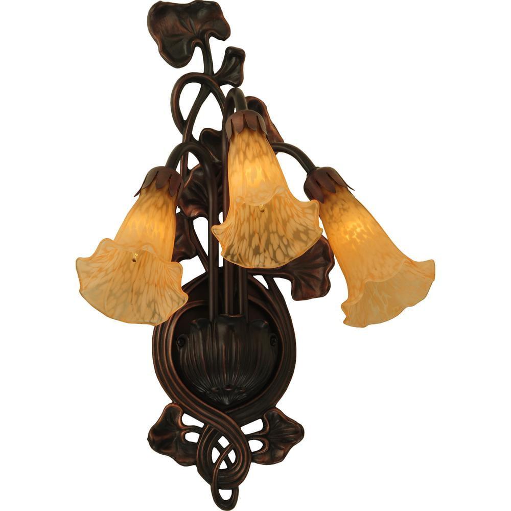 Amber Lily 3-Light Mahogany Bronze Wall Sconce