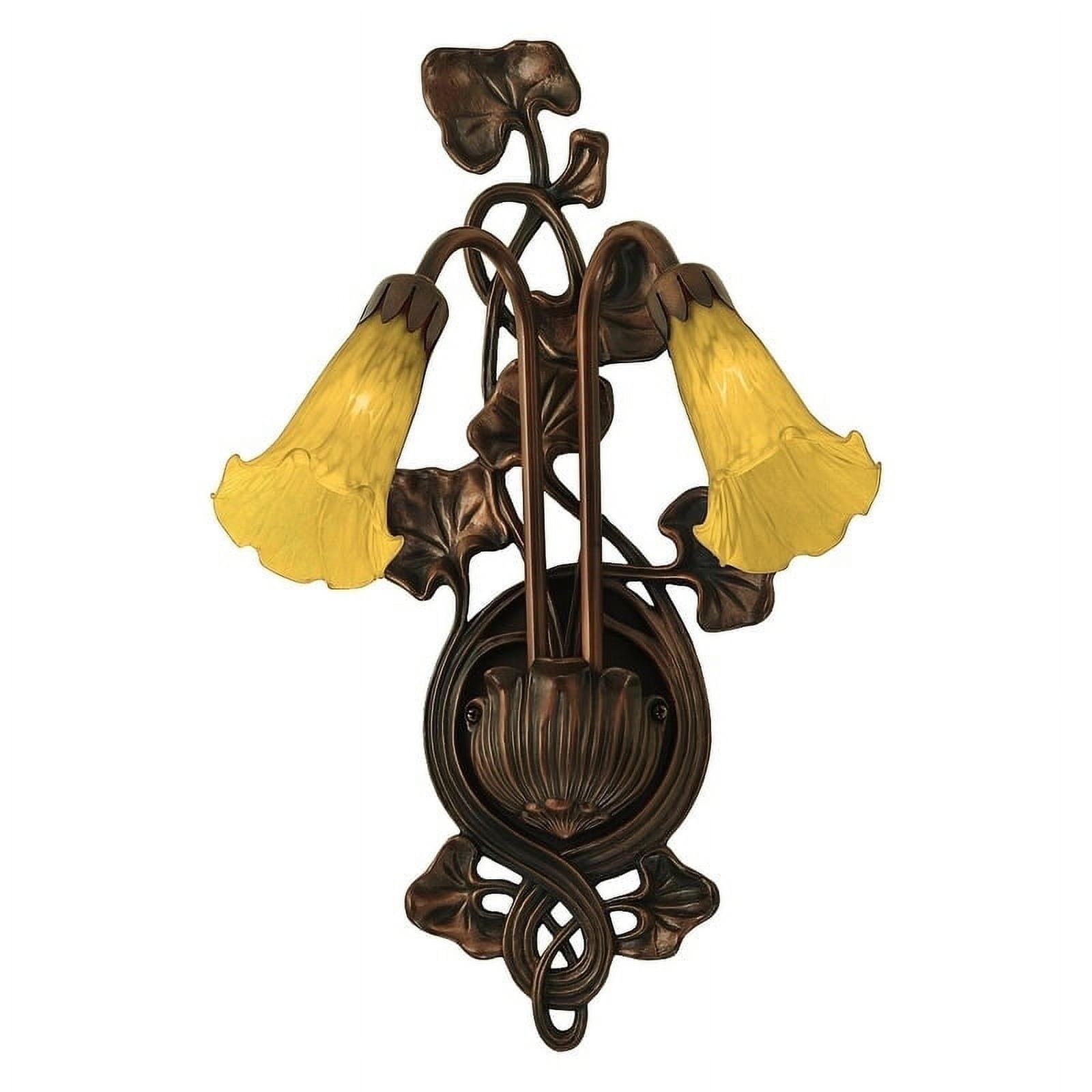 Amber Pond Lily 17.5" Bronze Dimmable Wall Sconce