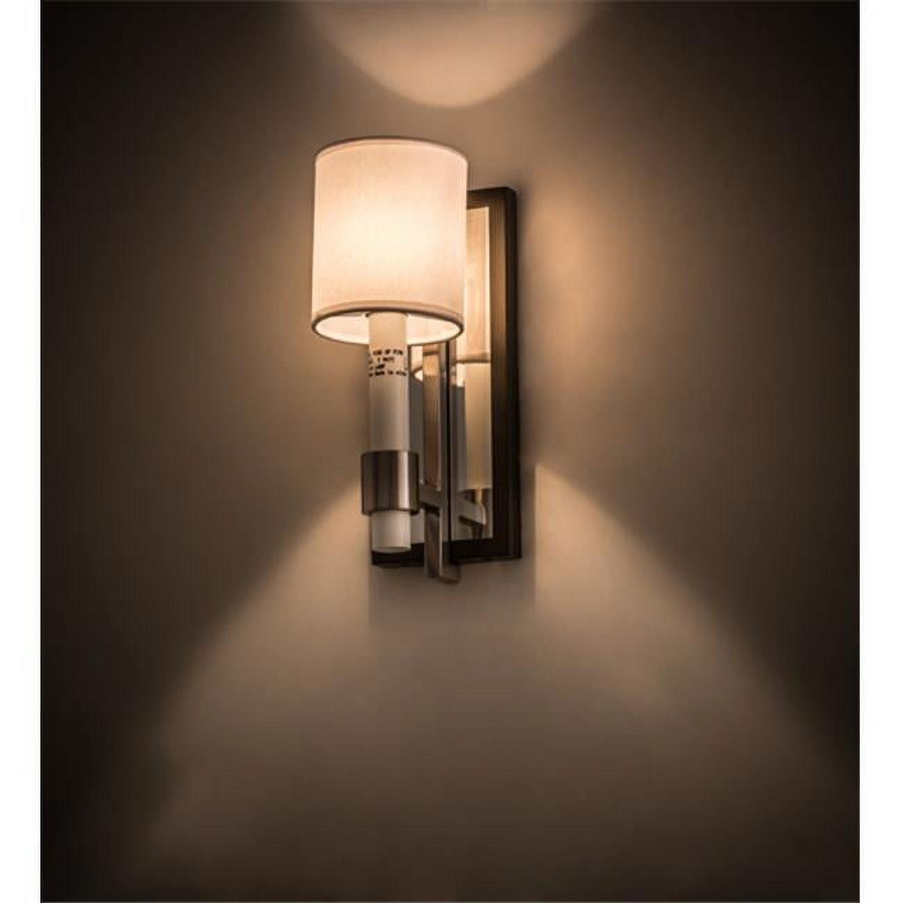 Elegant Alberta 6"x11" Nickel Sconce with White Paper Shade