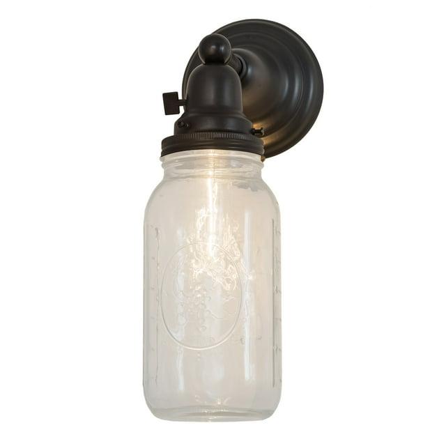Meyda 5.5"W Mason Jar Wall Sconce