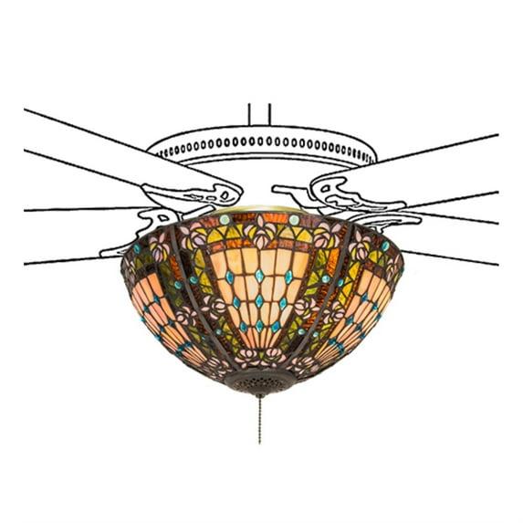 Meyda Lighting Meyda Tiffany & Stained Glass 16'' 3 - Light Bowl Ceiling Fan Light Kit
