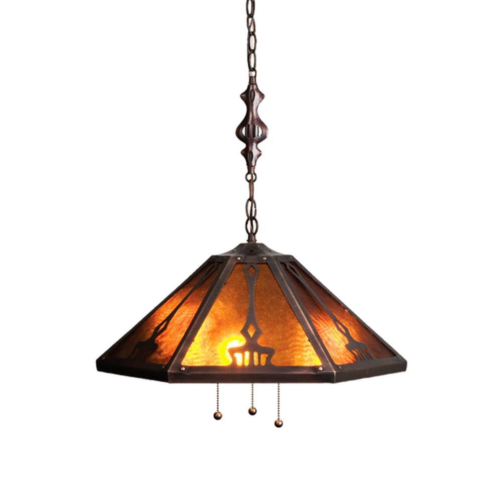 Grenway 21" Mahogany Bronze Glass Pendant Chandelier