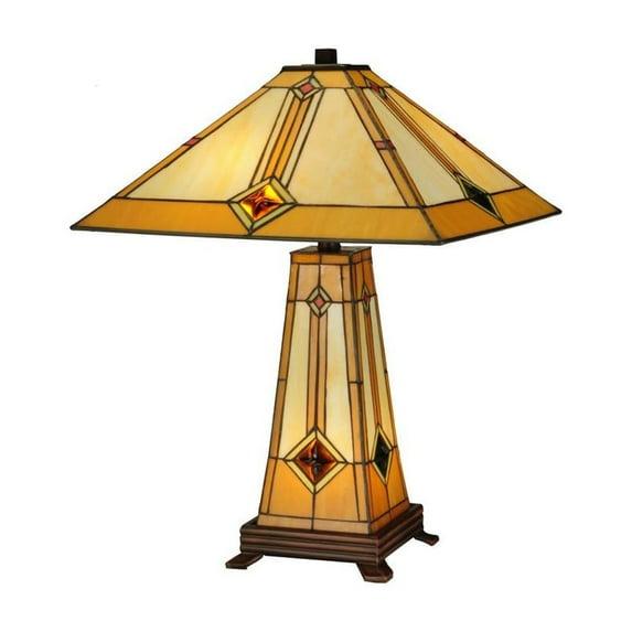 Meyda Lighting Diamond Mission Glass Table Lamp