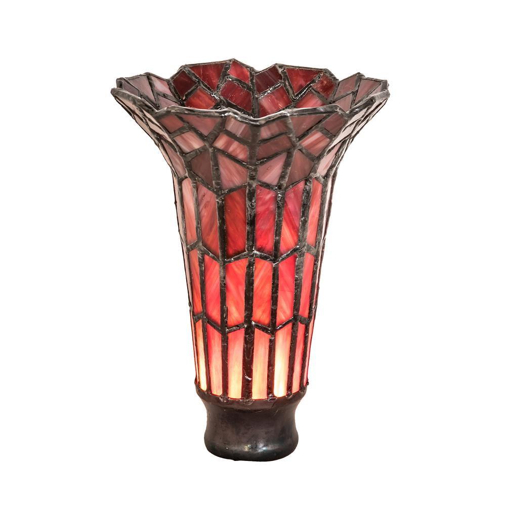 Tiffany Style Red Stained Glass Lily Shade