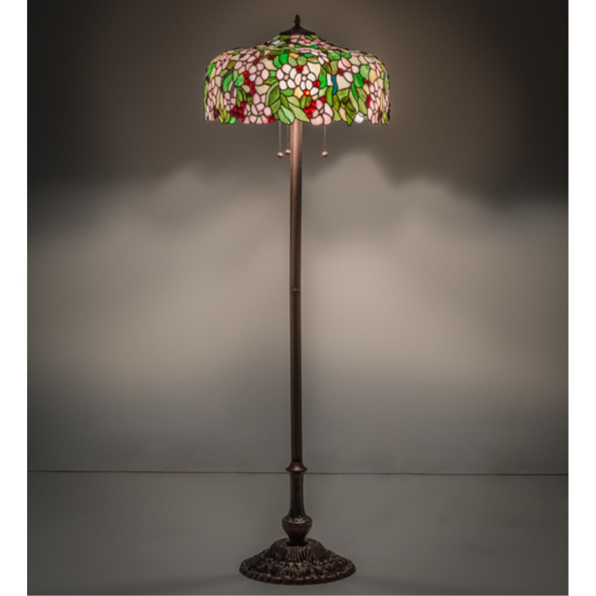 Meyda Lighting 63"H Tiffany Cherry Blossom Floor Lamp