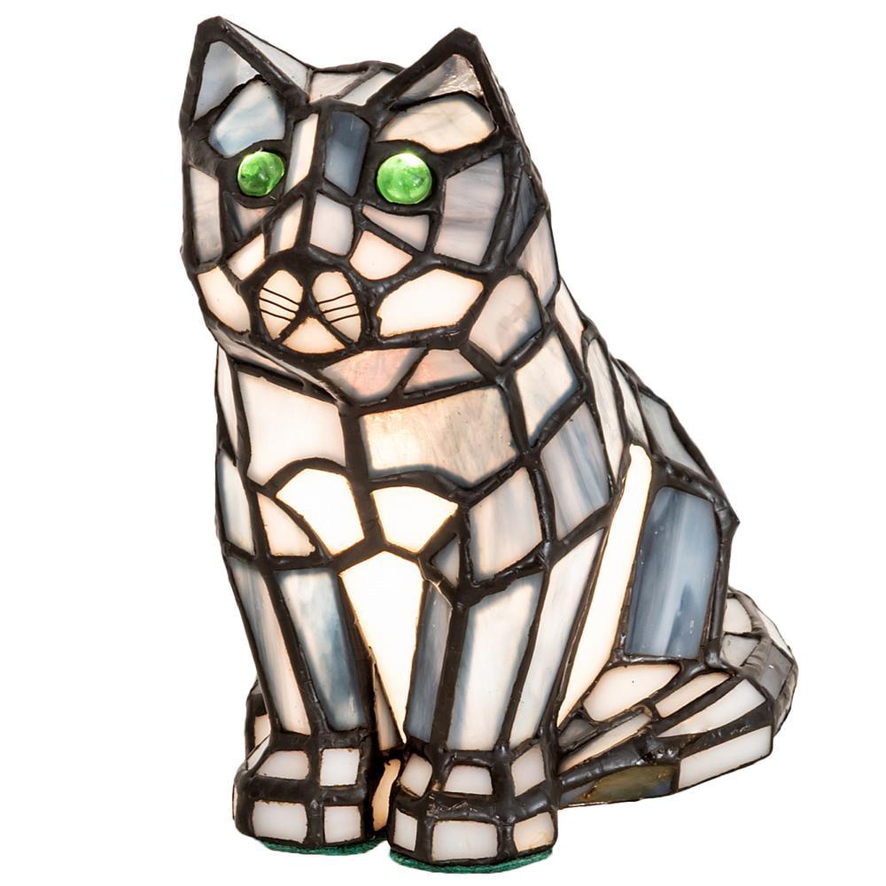 Sassy Cat 7'' Animals Lighted Art Glass