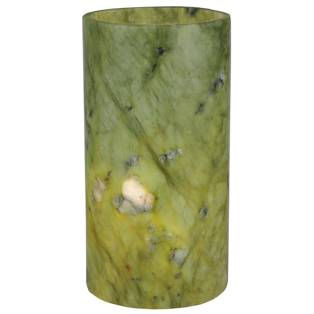 Green Jadestone Cylindrical Candle Holder