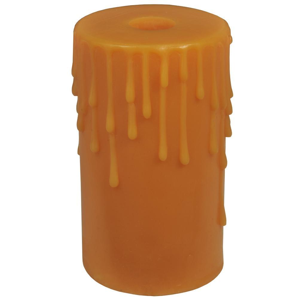 Honey Amber Poly Resin 3.5" Traditional Flat Top Candle Cover