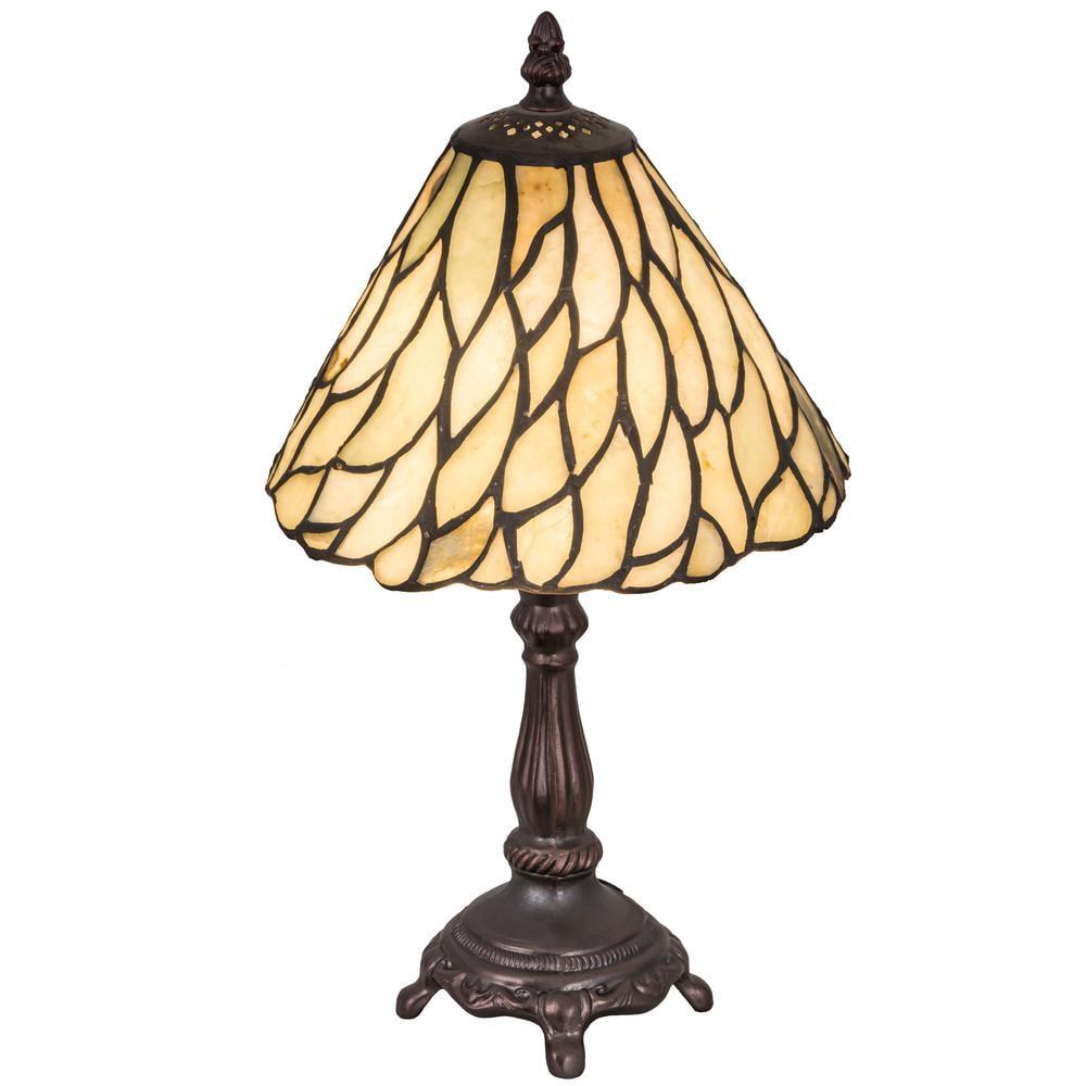 Willow Jadestone 13" Mini Table Lamp with Bronze Base