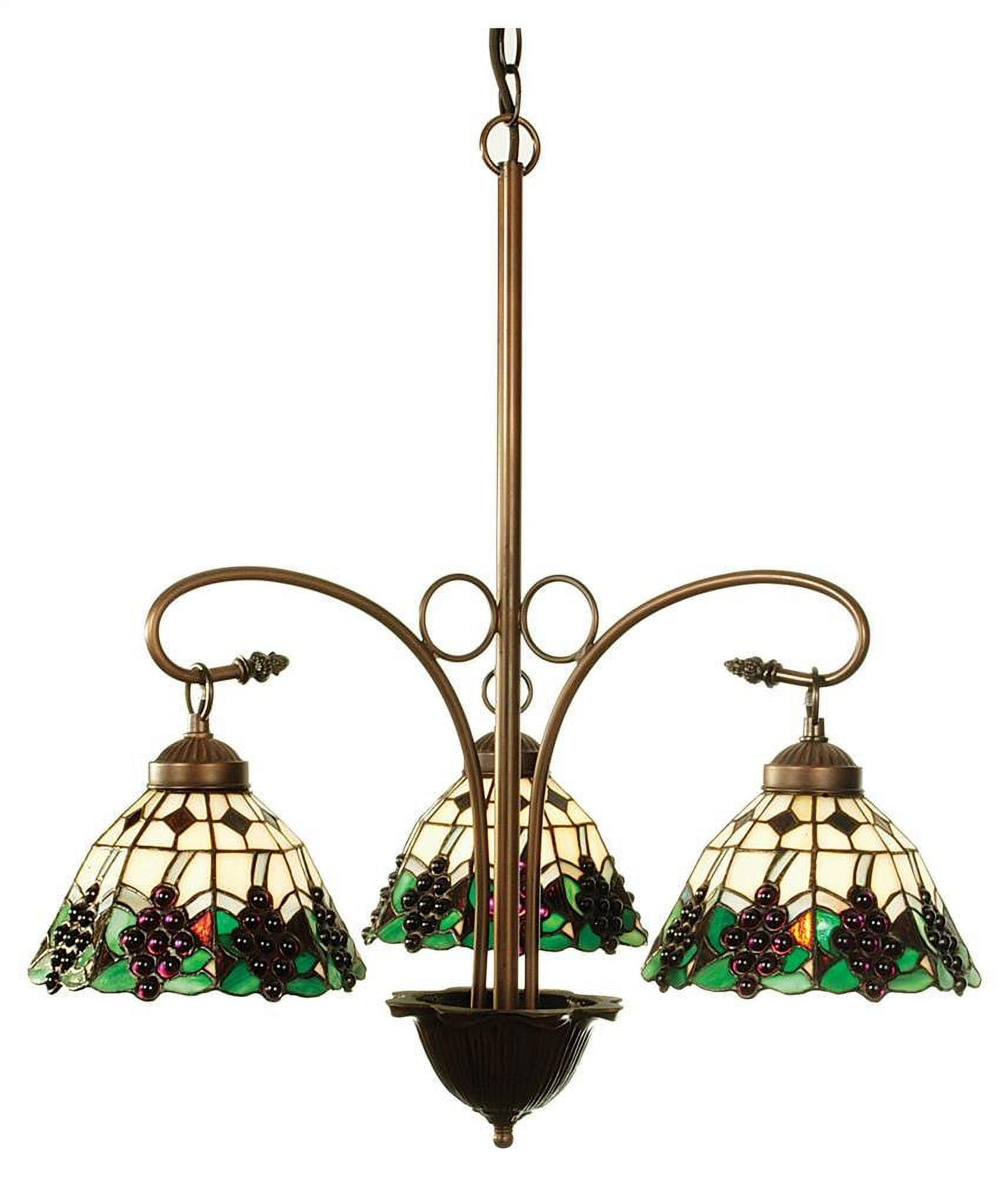 Meyda Grape Elegance 3-Light Bronze Chandelier with Grape Glass Shades