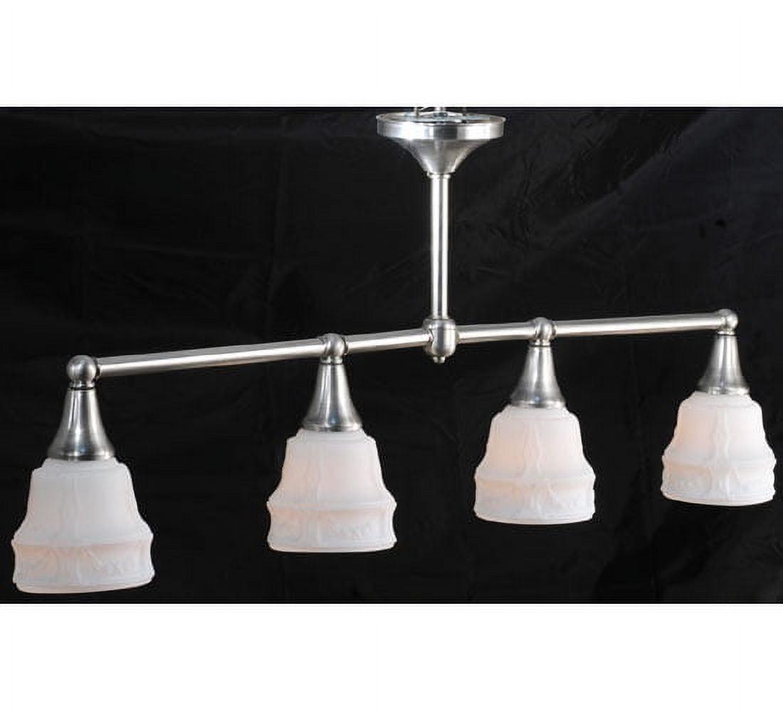 Brushed Nickel 4-Light Globe Glass Semi-Flush Mount