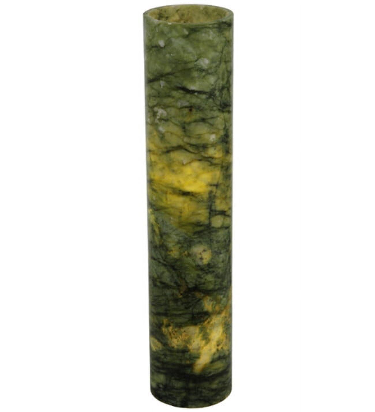 Green Jadestone Handcrafted Cylinder Candle Holder