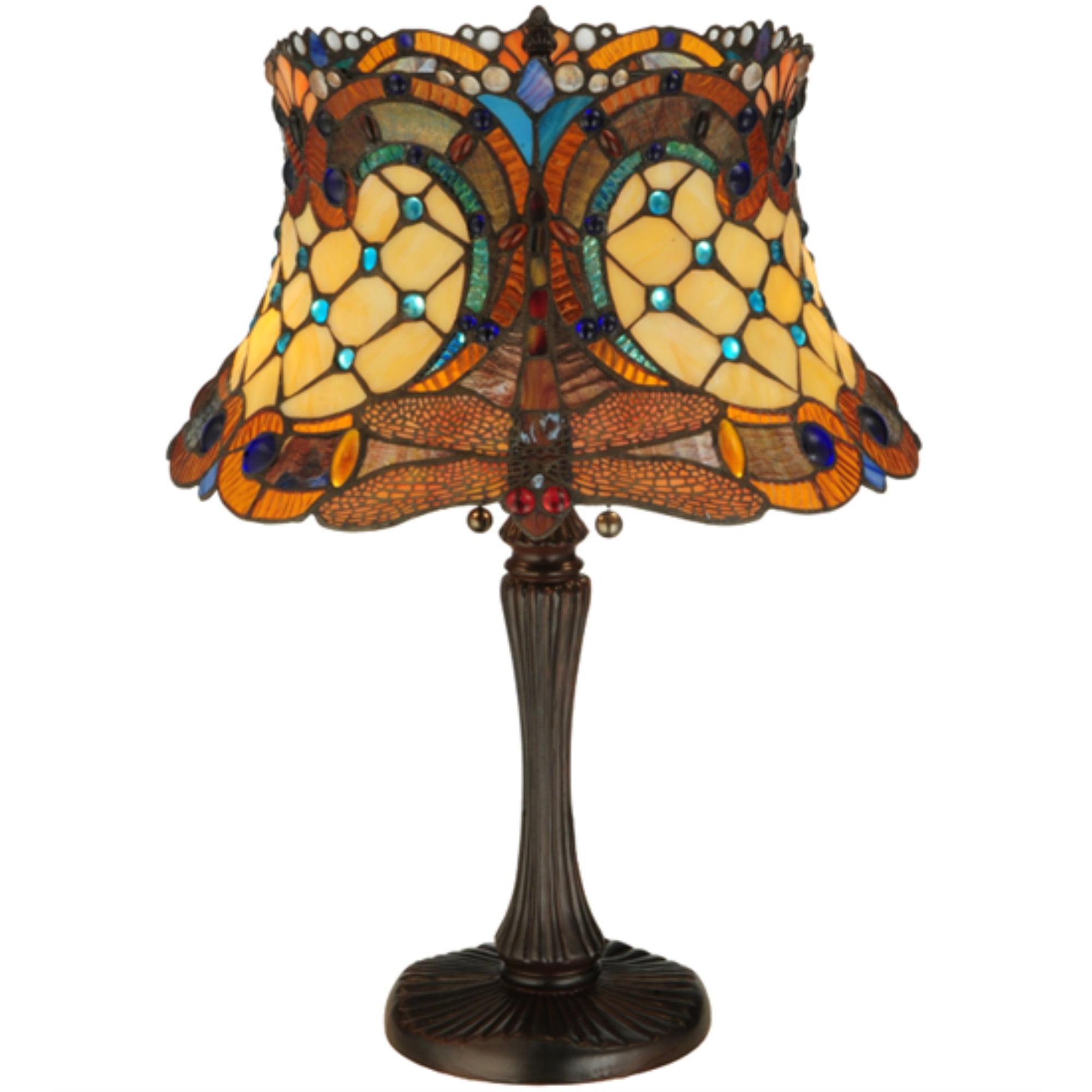 Meyda Tiffany 130762 Tiffany Hanginghead Dragonfly 2 Light 22.5" Tall Hand-Crafted Table