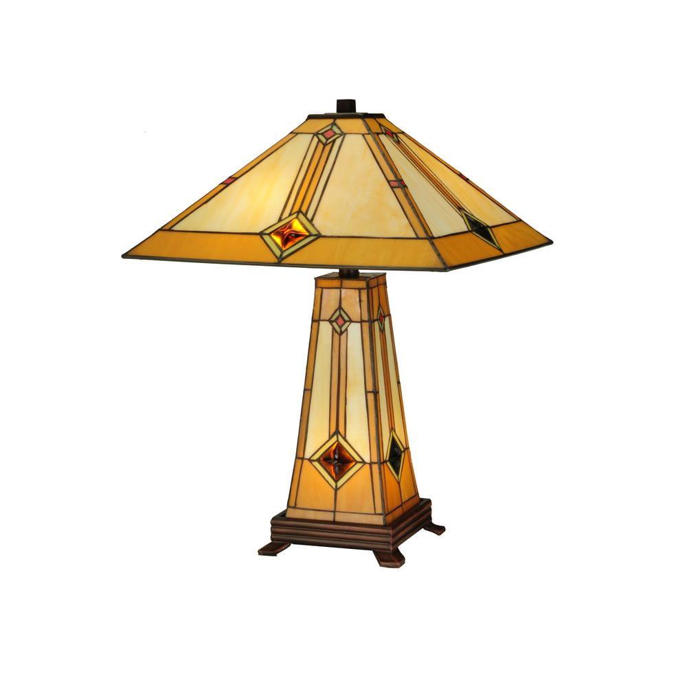 Meyda Lighting Diamond Mission Glass Table Lamp