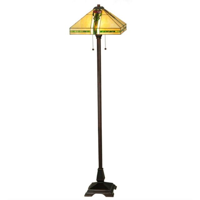 Meyda Lighting Meyda Tiffany & Stained Glass 62'' Mahogany Bronze Traditional Floor Lamp