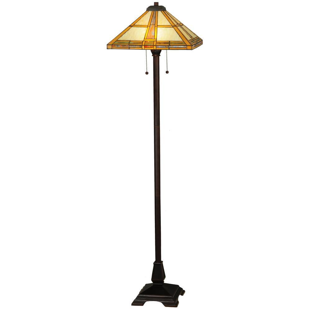 Meyda Tiffany & Stained Glass 62'' Mahogany Bronze Traditional Floor Lamp