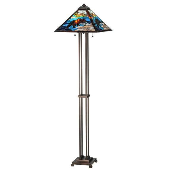 Meyda Lighting Rustic Lodge 62.5'' Mahogany Bronze Traditional Floor Lamp