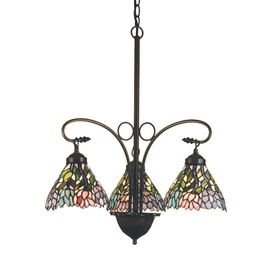 Wisteria Inspired 3-Light Chandelier in Mahogany Bronze Finish