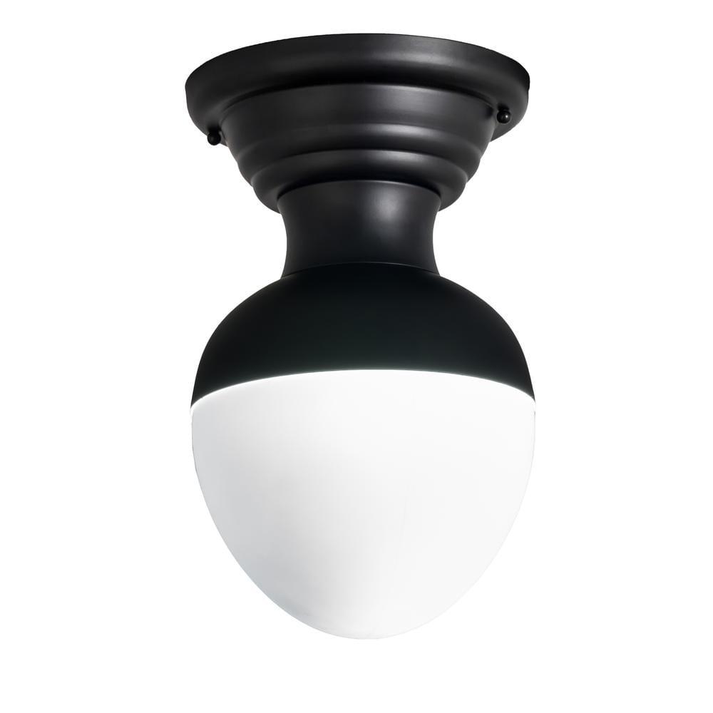 Huevo 8.5'' Off-Black and White LED Flush Mount Light