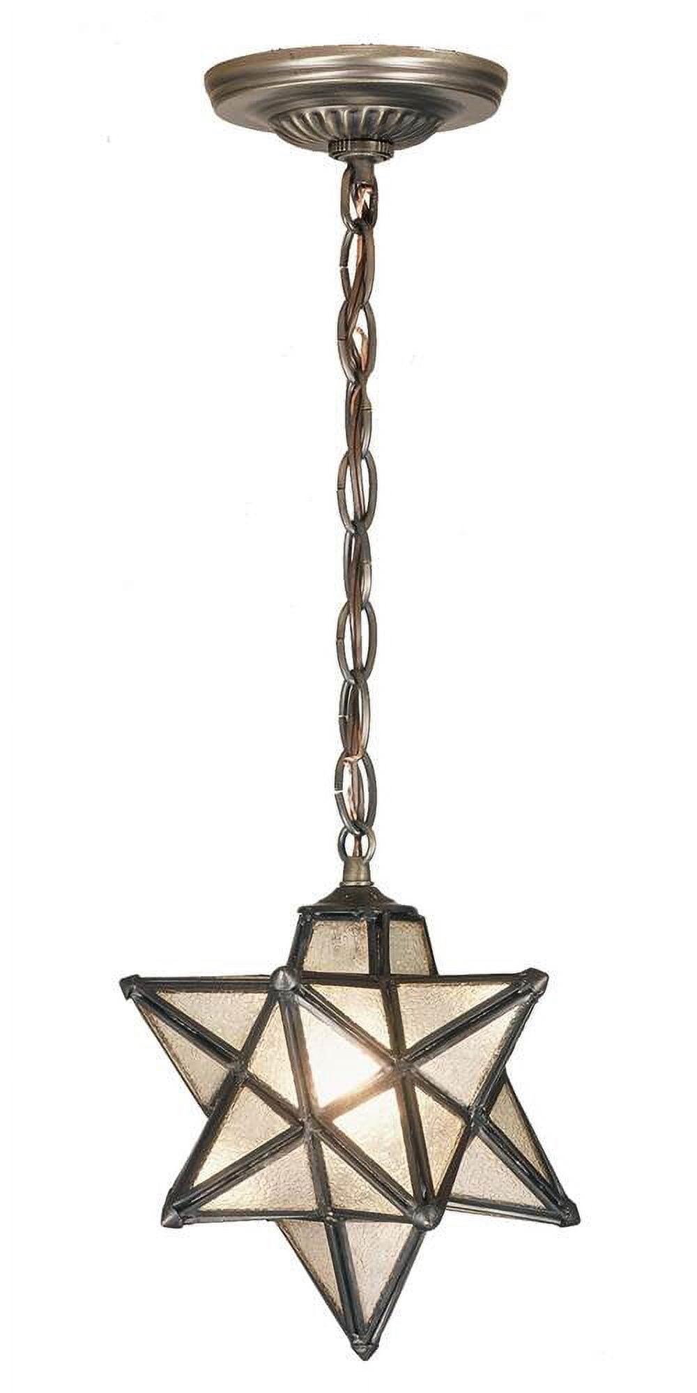 Moravian Star Mini Pendant in Mahogany Bronze with Clear Seeded Glass