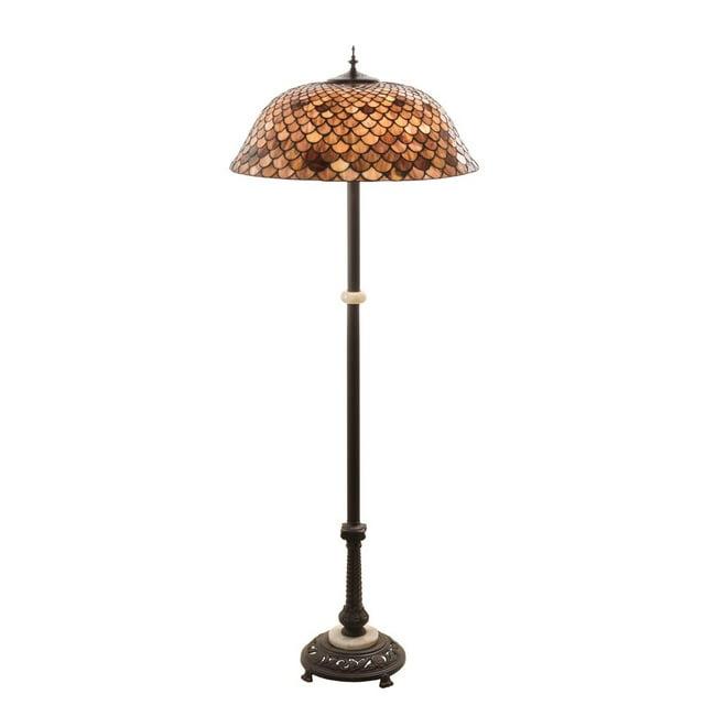 Meyda Tiffany 230384 Fishscale 3 Light 62" Tall Buffet Floor Lamp - MultiColor