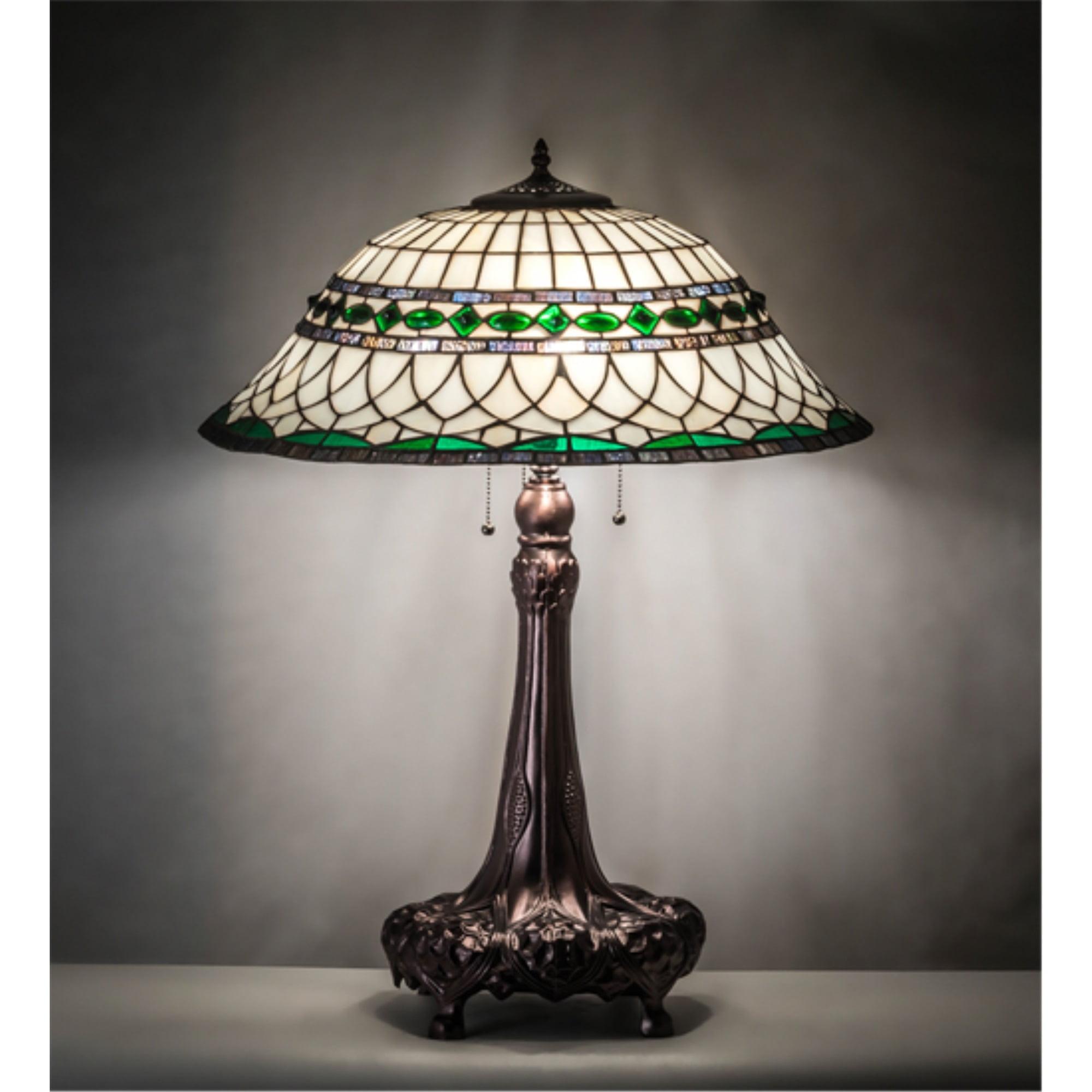 Mahogany Bronze 31" Stained Glass Table Lamp