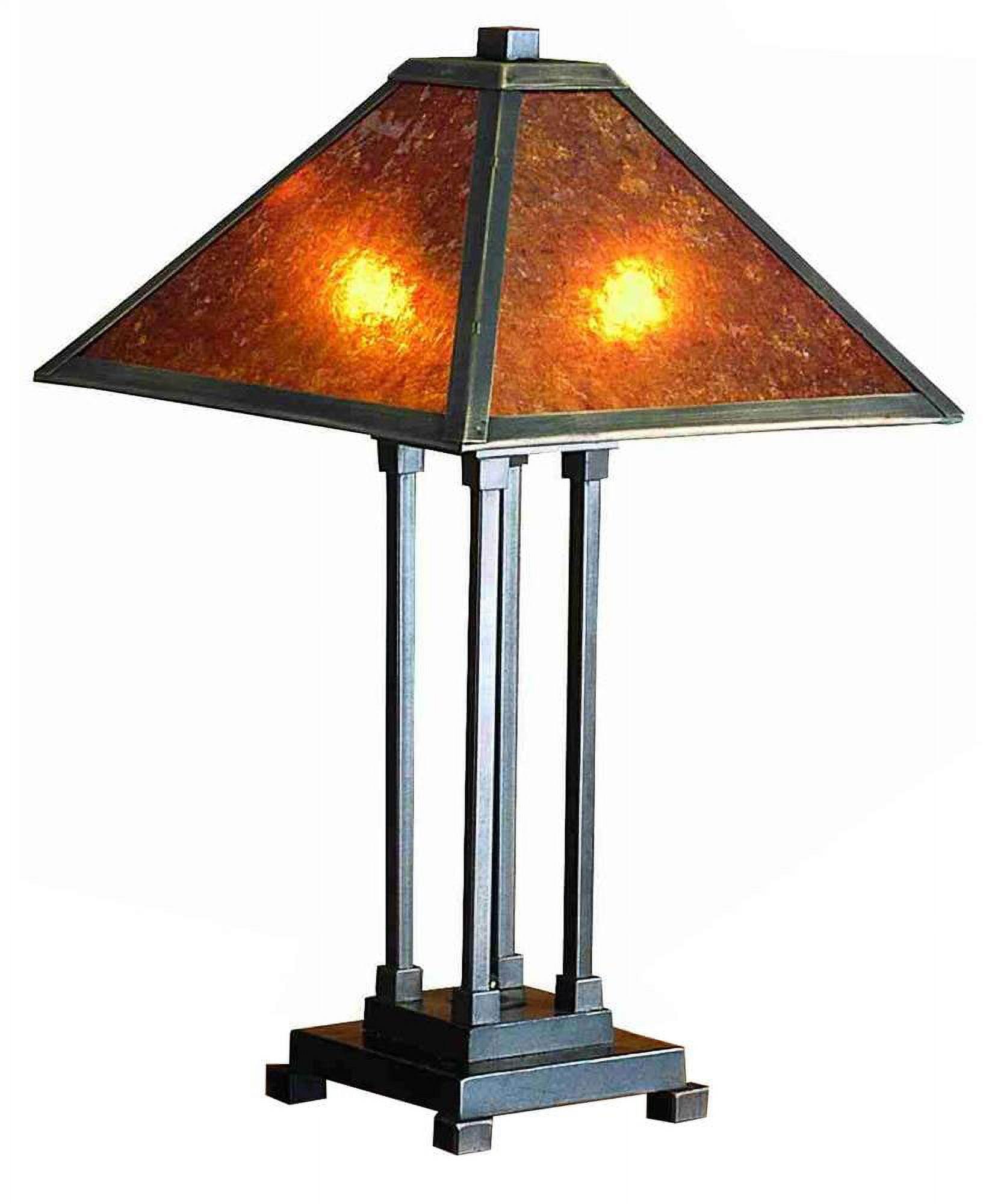 Meyda Tiffany 24" Mahogany Bronze Stained Glass Table Lamp