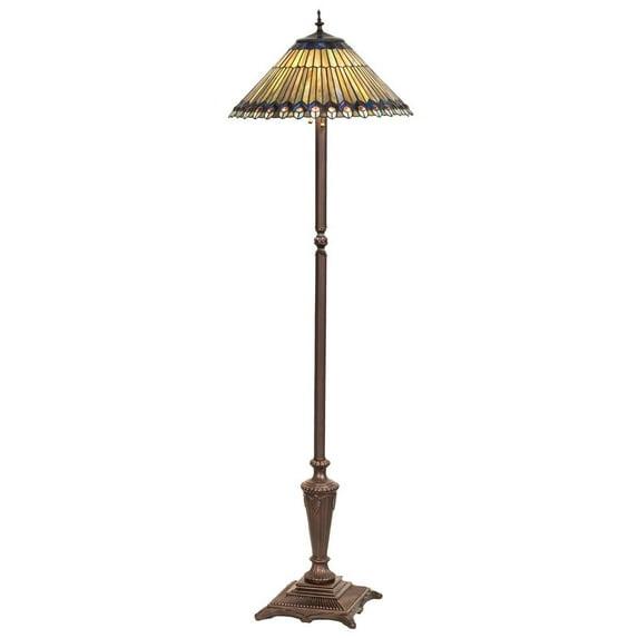 Meyda Tiffany 27561 Stained Glass / Tiffany Floor Lamp From The Jeweled Peacock Collection