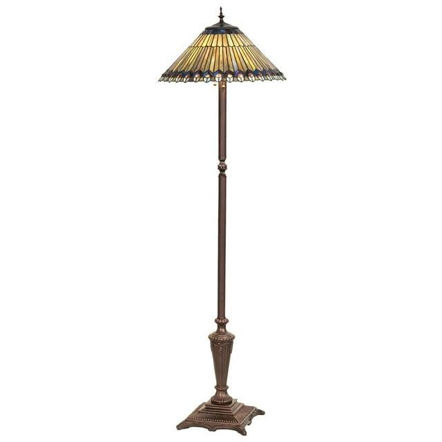 Meyda Tiffany 27561 Stained Glass / Tiffany Floor Lamp From The Jeweled Peacock Collection