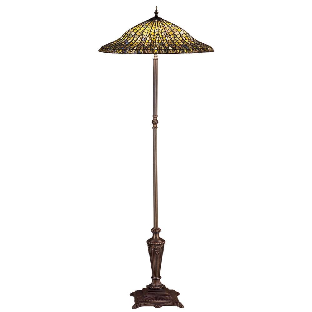 Tiffany Lotus Leaf Multicolor Stained Glass Floor Lamp