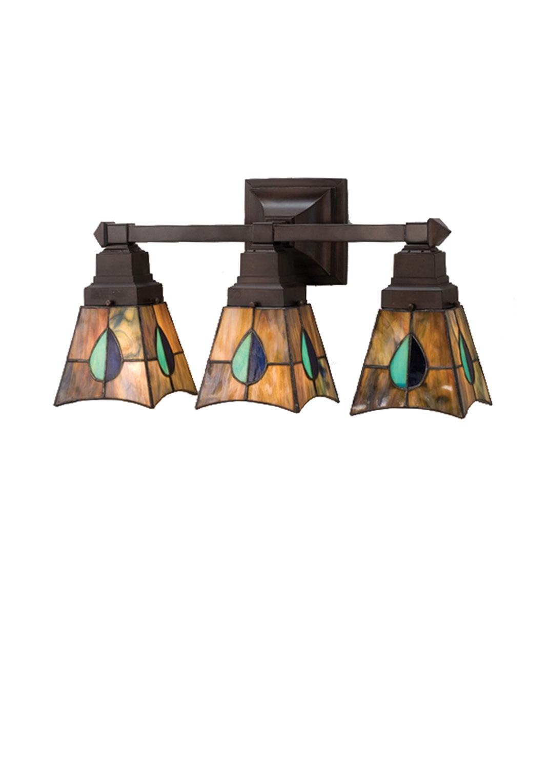 Mackintosh Leaf 3-Light Mahogany Bronze Vanity Light