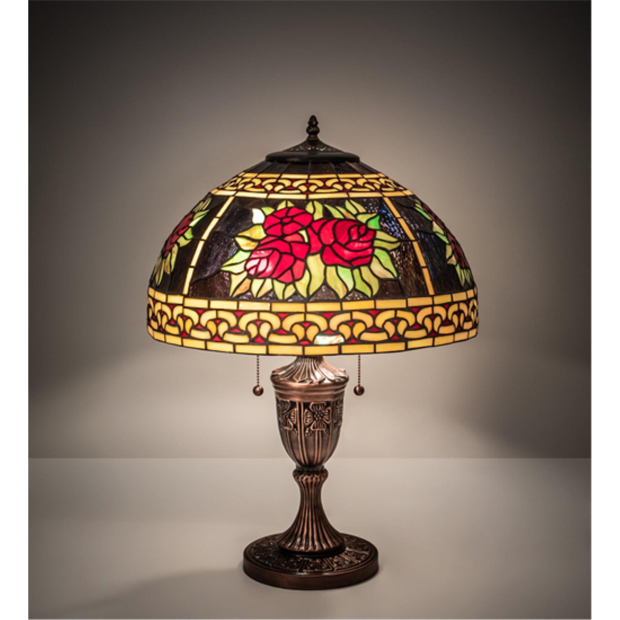 Meyda Lighting Roses And Scrolls Metal Table Lamp