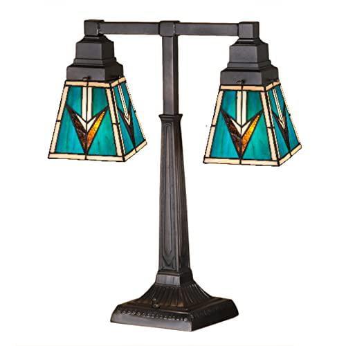 Valencia Mission Inspired 20" Stained Glass Bronze Table Lamp