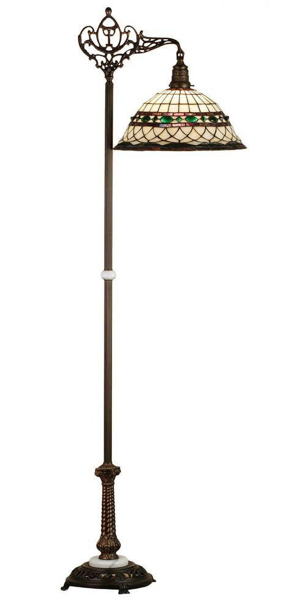 70" Bronze Stained Glass Bridge Arm Floor Lamp