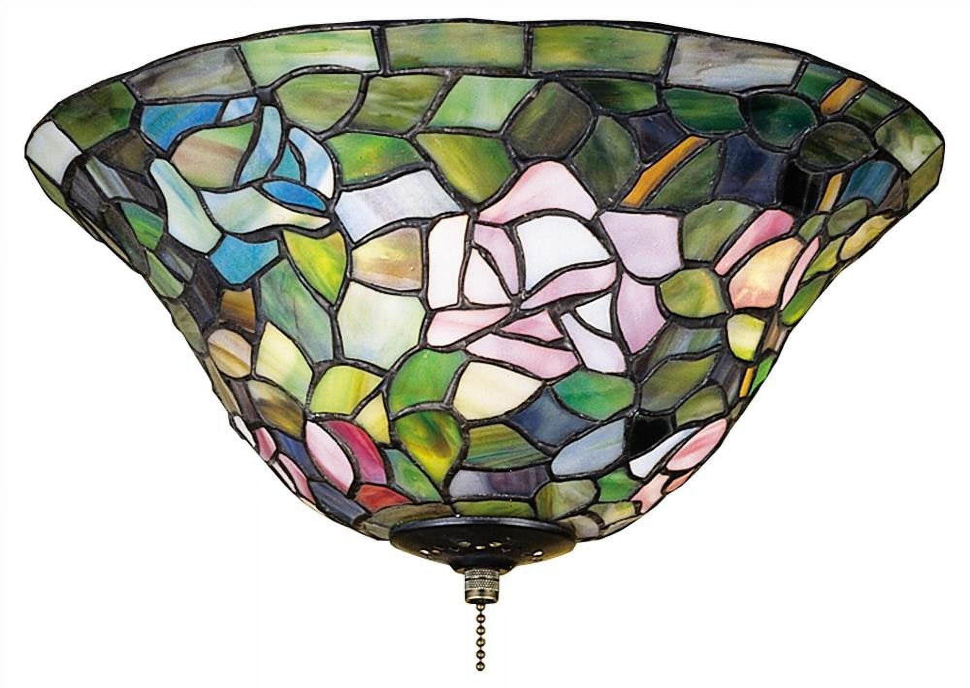 Bronze 3-Light Tiffany Rosebush Indoor/Outdoor Glass Bowl
