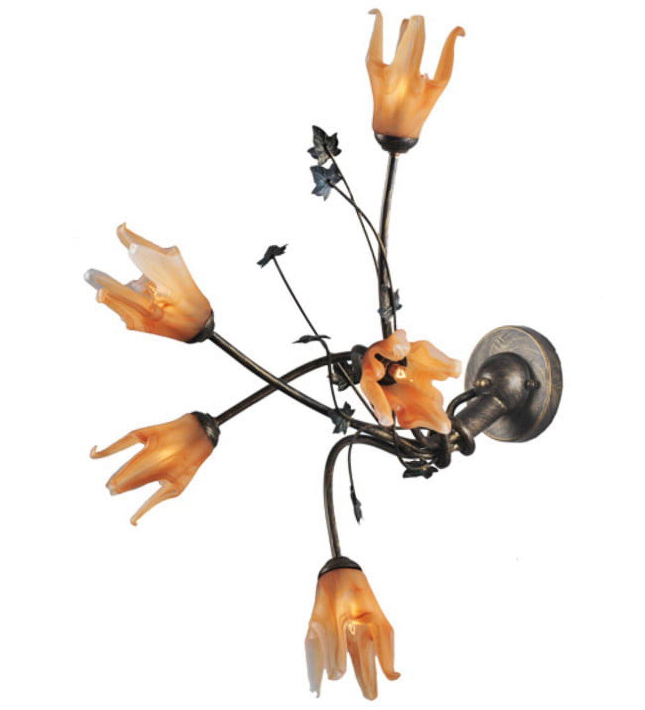 Blossoming Tigerlily 20" Bronze 5-Light Wall Sconce